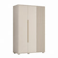 Armoire de chambre 2 portes beige en MDF rectangulaire 100 x 52 x 180 cm