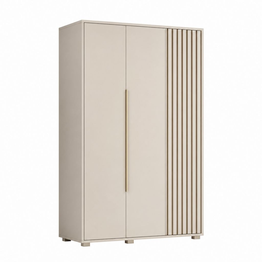 Armoire de chambre 2 portes beige en MDF rectangulaire 100 x 52 x 180 cm