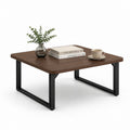 Table basse rectangulaire brun foncé en MDF mélaminé et acier 100 x 60 x 45 cm