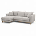 Canapé d’angle gauche 3 places beige en polyester avec méridienne 240 x 160 x 85 cm